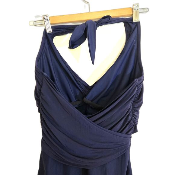 Heidi Klein Body Wrap Navy One Piece Swimsuit Size M - Picture 10 of 14